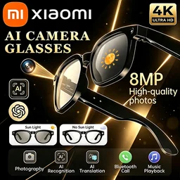 Xiaomi AI Camera Glasses Multifunctional 4K 800MP Photochromic Smart Glasses Antishake Shooting T...