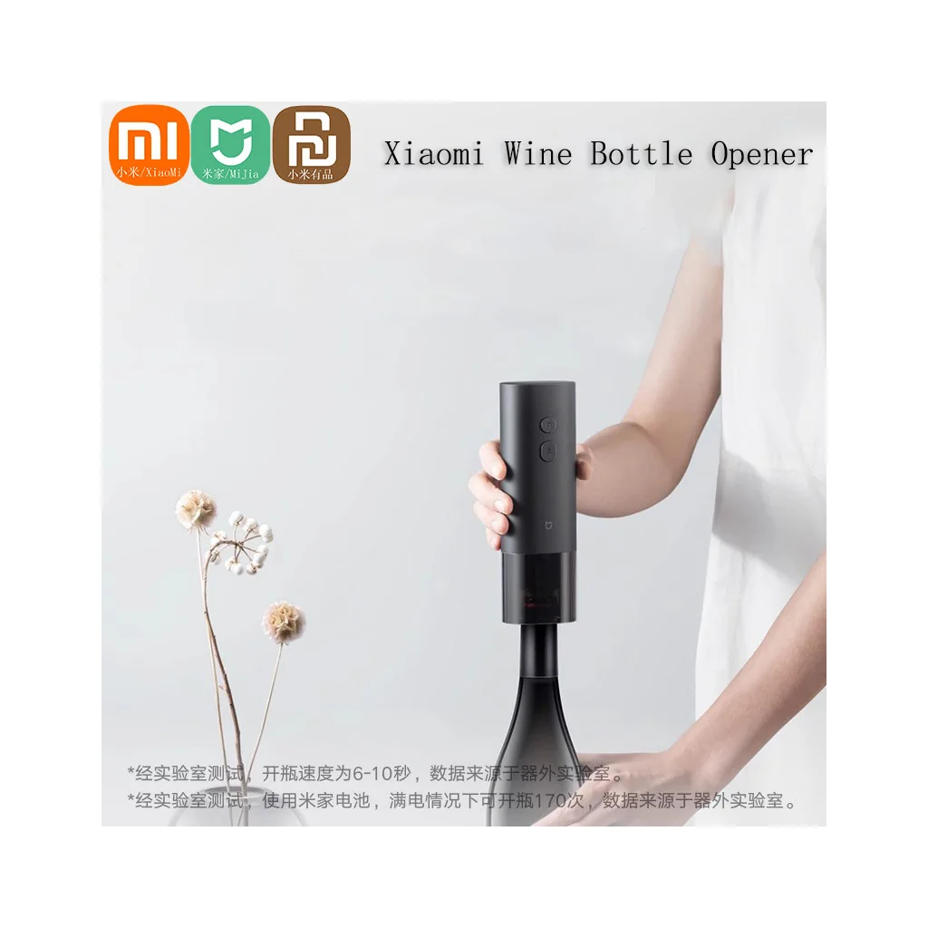 Xiaomi Mijia Smart Electric Wine Opener Battery Automatic Bottle Cap Opener For Red Wine Beer with Foil Cutter Kitchen Xiaomi Mijia Smart Electric Wine Opener Battery Automatic Bottle Cap Opener For Red Wine Beer with Foil Cutter Kitchen