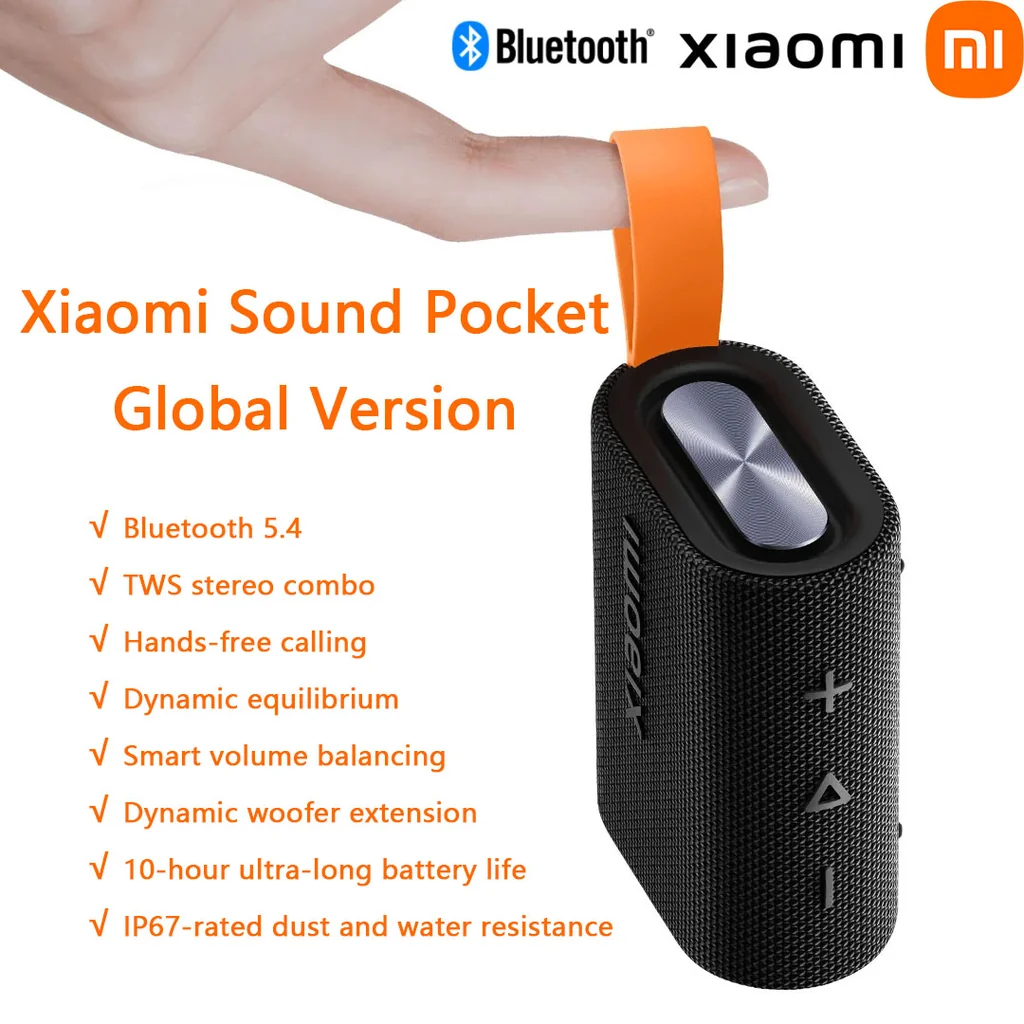 Global Version Xiaomi Sound Pocket Bluetooth 5 4 TWS Stereo Combo Portable Speaker IP67 1000mAh 10Hour Battery Life Smart Home