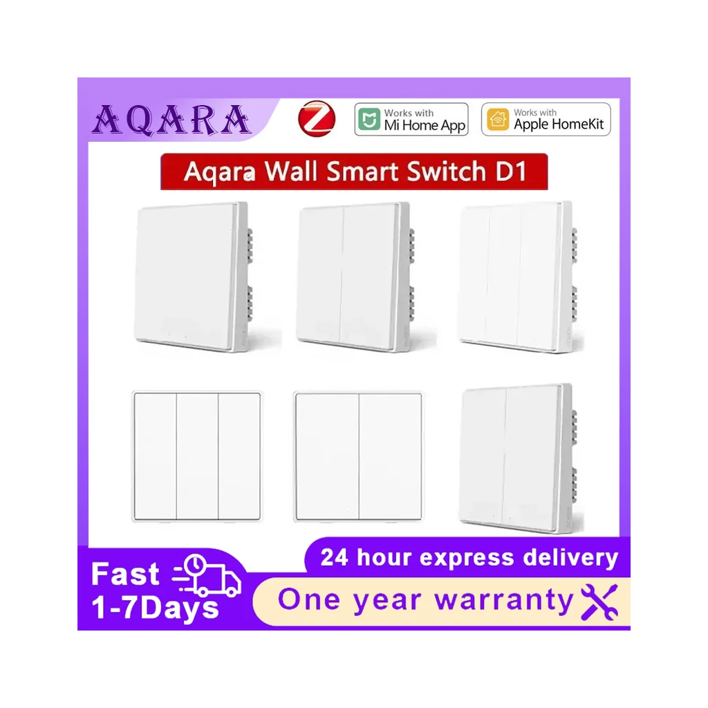 Aqara Wall Smart Switch D1 ZigBee Wireless Switch Key Light Remote Control Fire Wire WithNO Neutral Works With Mi Home HomeKit