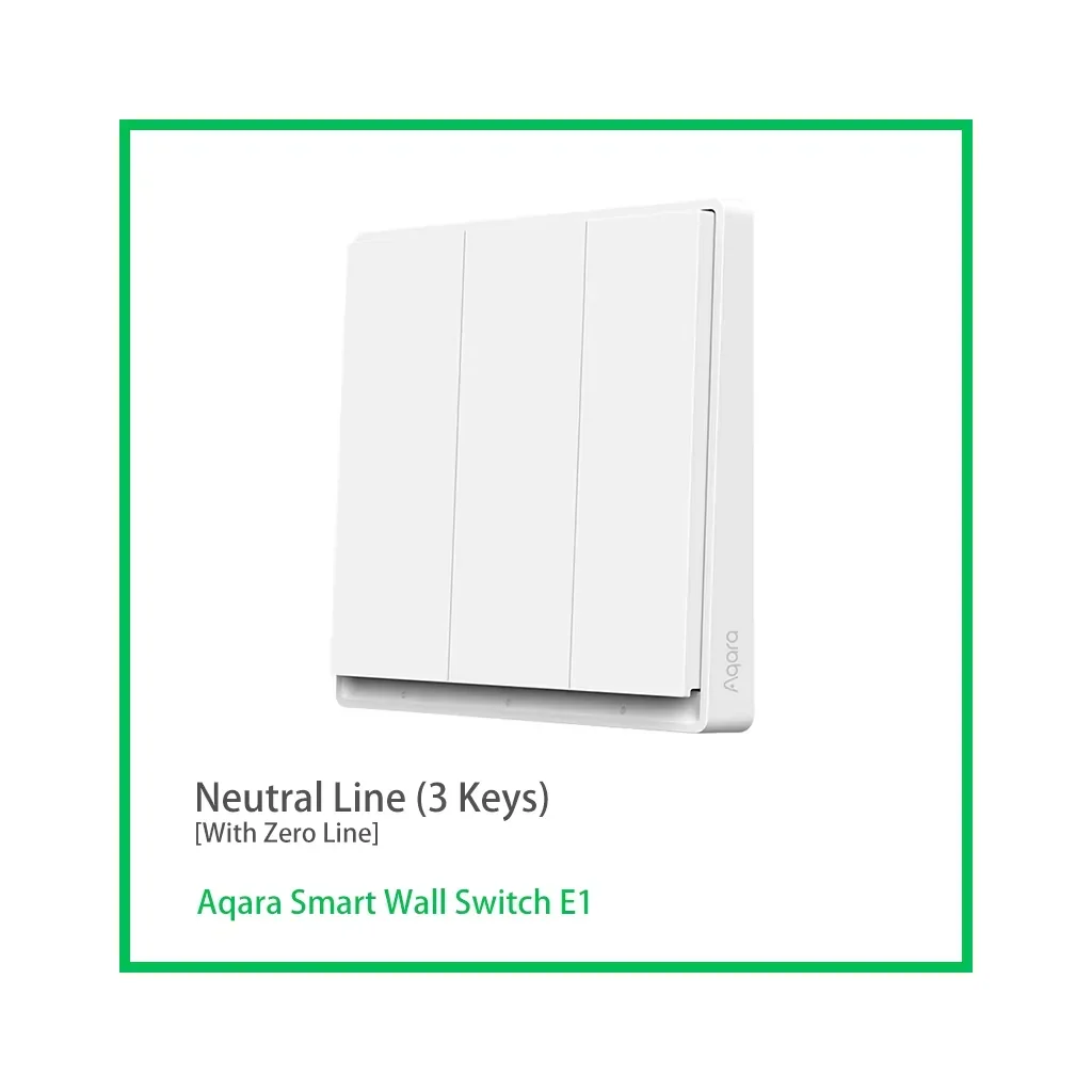 Aqara E1 Smart Wall Switch (With Neutral, 3-Key)