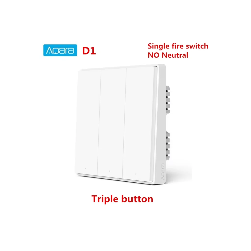 Aqara D1 Smart Wall Switch (No Neutral, 3-Key)