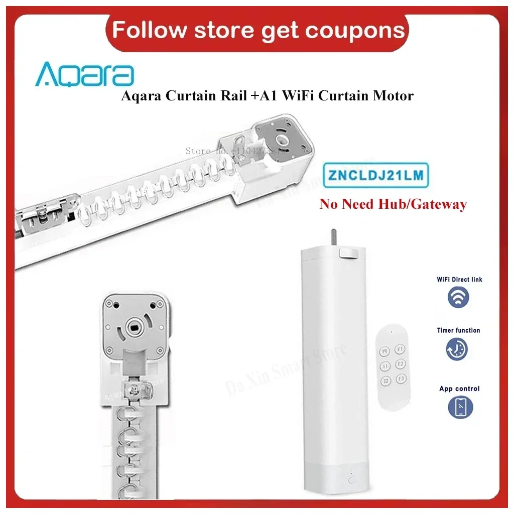Aqara Smart Wifi Curtain Motor A1 with Electric Curtain Track Customize Super Quiet Curtain Rail work with Mi Homeyandex Aqara Smart Wifi Curtain Motor A1 with Electric Curtain Track Customize Super Quiet Curtain Rail work with Mi Homeyandex