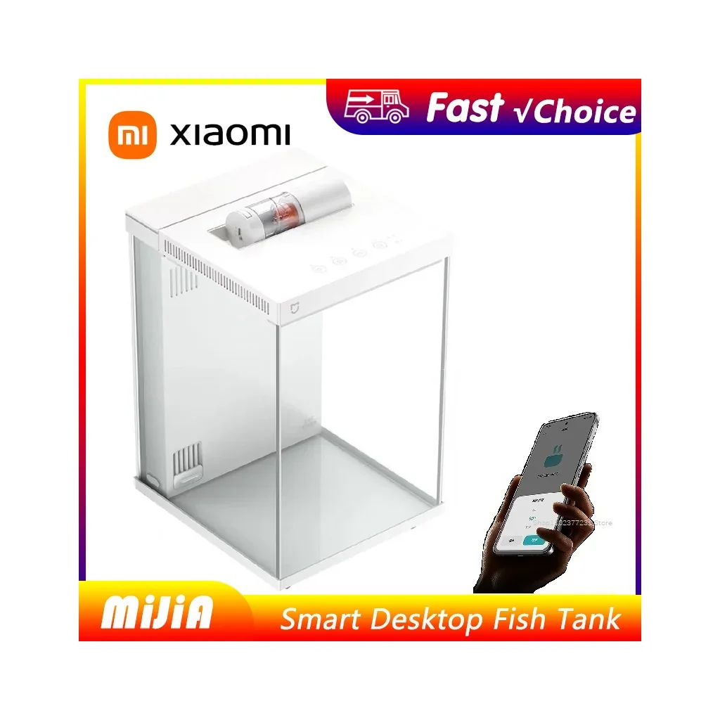 Xiaomi Mijia Smart Desktop Aquarium 10L Smart Fish Tank App Control Feeding Pro Filtration Mi Home Compatible No Assembly white