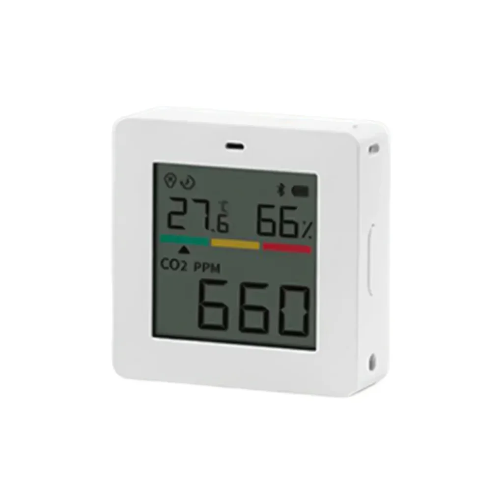 Miaomiaoce Air Quality Detector CO2 Temperature Humidity Time Four Effects in 1 Smart APP Control Vertical Type Sensor Miaomiaoce Air Quality Detector CO2 Temperature Humidity Time Four Effects in 1 Smart APP Control Vertical Type Sensor