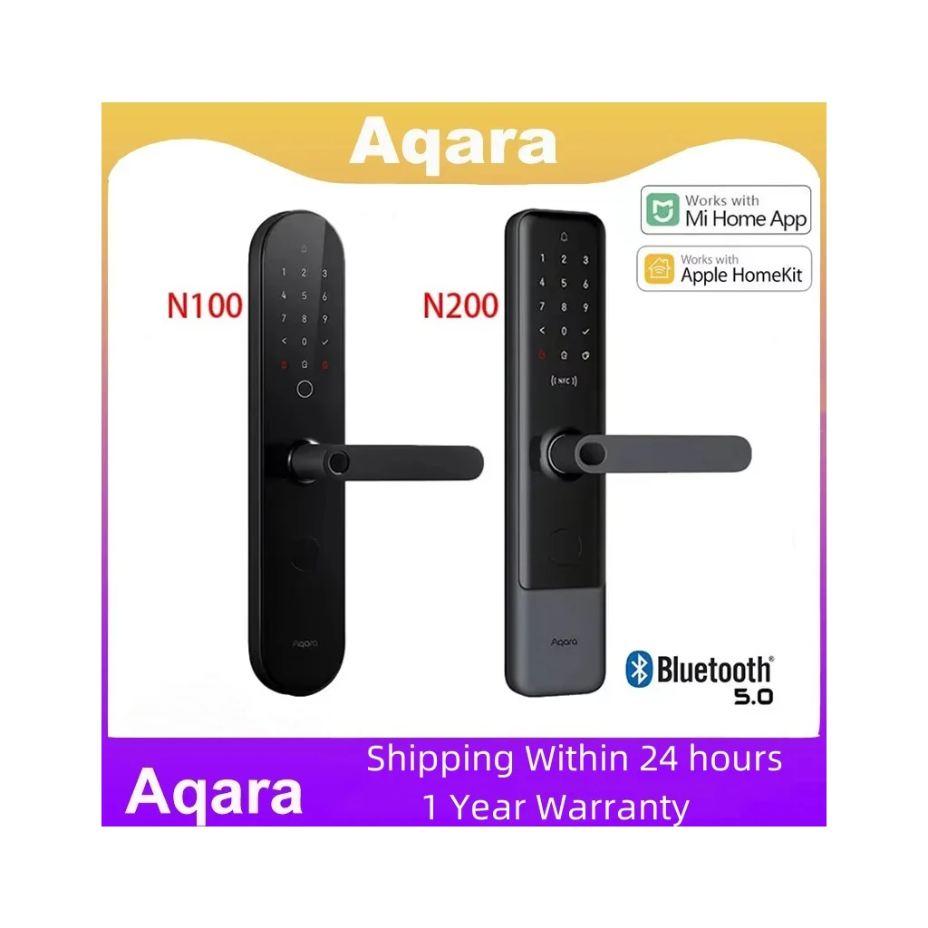 Aqara Smart Door Lock N200 N100 Fingerprint Lock Fit For Bluetooth Password NFC Unlock Work With Mihome HomeKit APP DHL Shipping