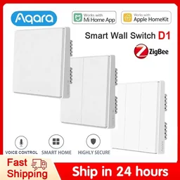 Aqara D1 Smart Wall Switch Zigbee Wireless Remote Control Key Light Switch Neutral Fire Wire Trip...