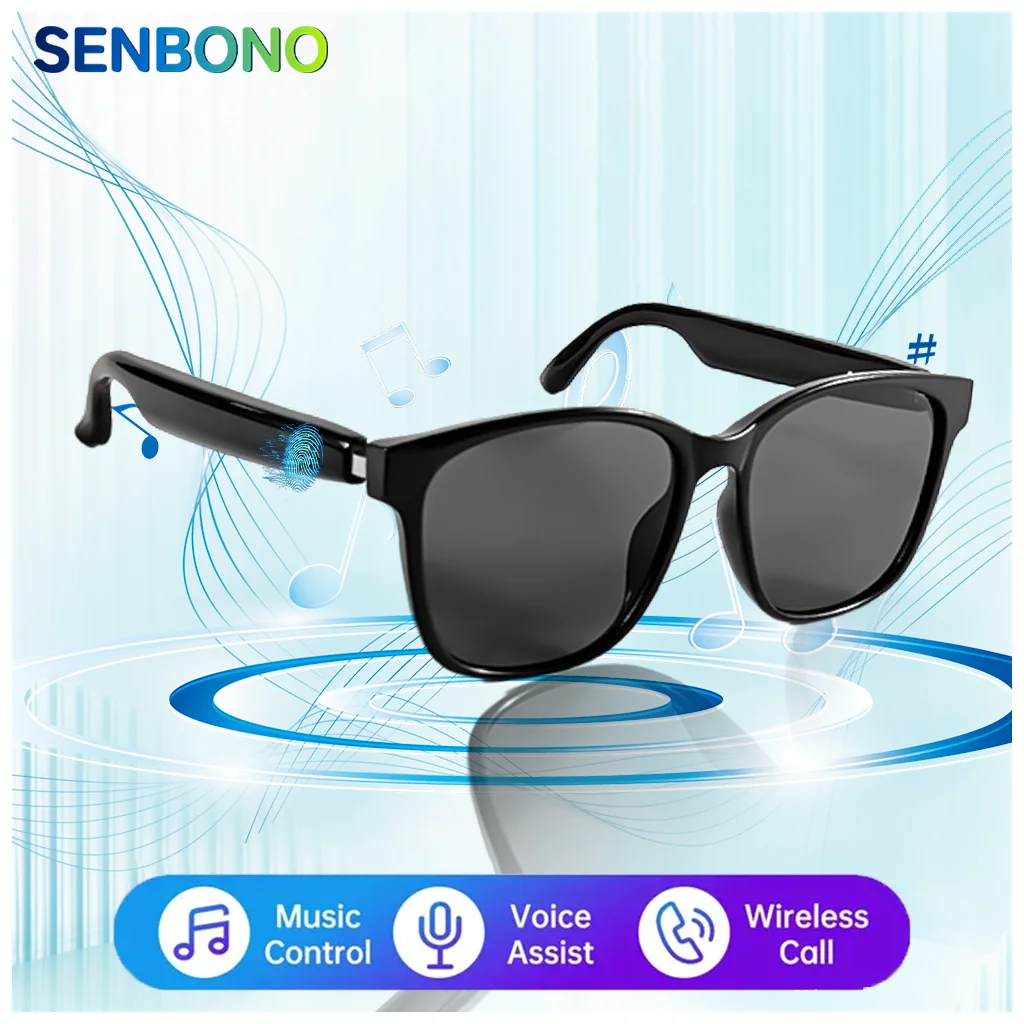 SENBONO Smart Glassesfor Men Women Handsfree Calling Camera Control Music Control Volume Control Sunglasses for Xiaomi iOS SENBONO Smart Glassesfor Men Women Handsfree Calling Camera Control Music Control Volume Control Sunglasses for Xiaomi iOS