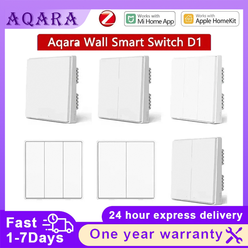 Aqara Wall Smart Switch D1 ZigBee Wireless Switch Key Light Remote Control Fire Wire WithNO Neutral Works With Mi Home HomeKit