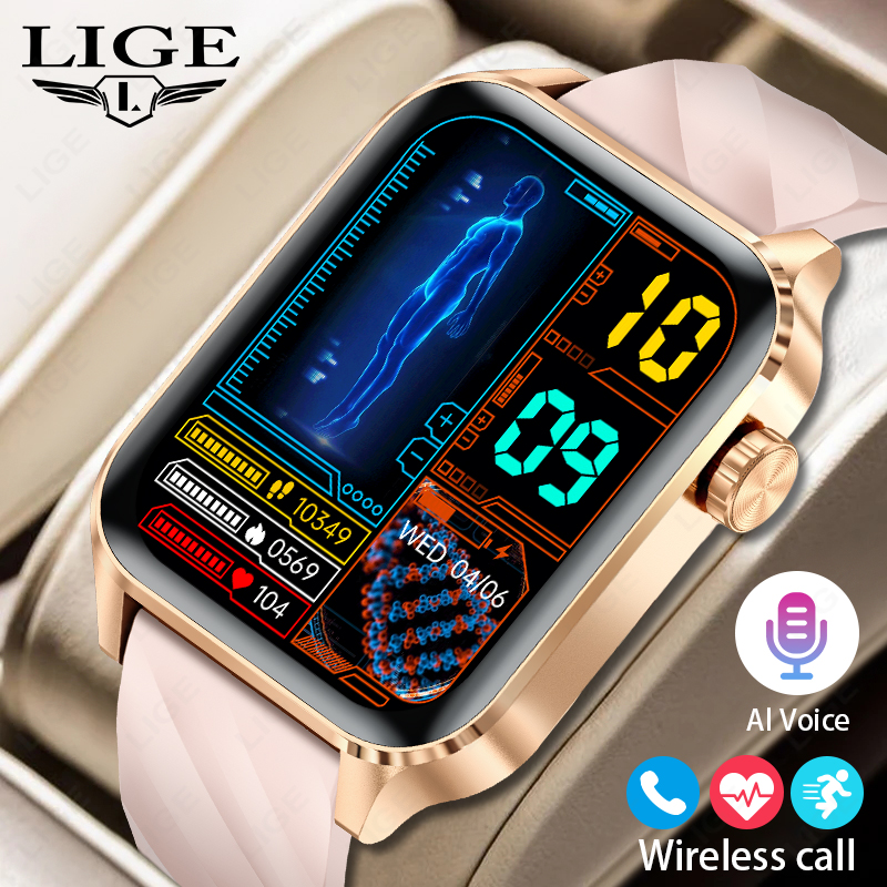 LIGE Smart Watch For Men Women Luxury Full Touch Screen Sport Fitness Waterproof Smartwatch…