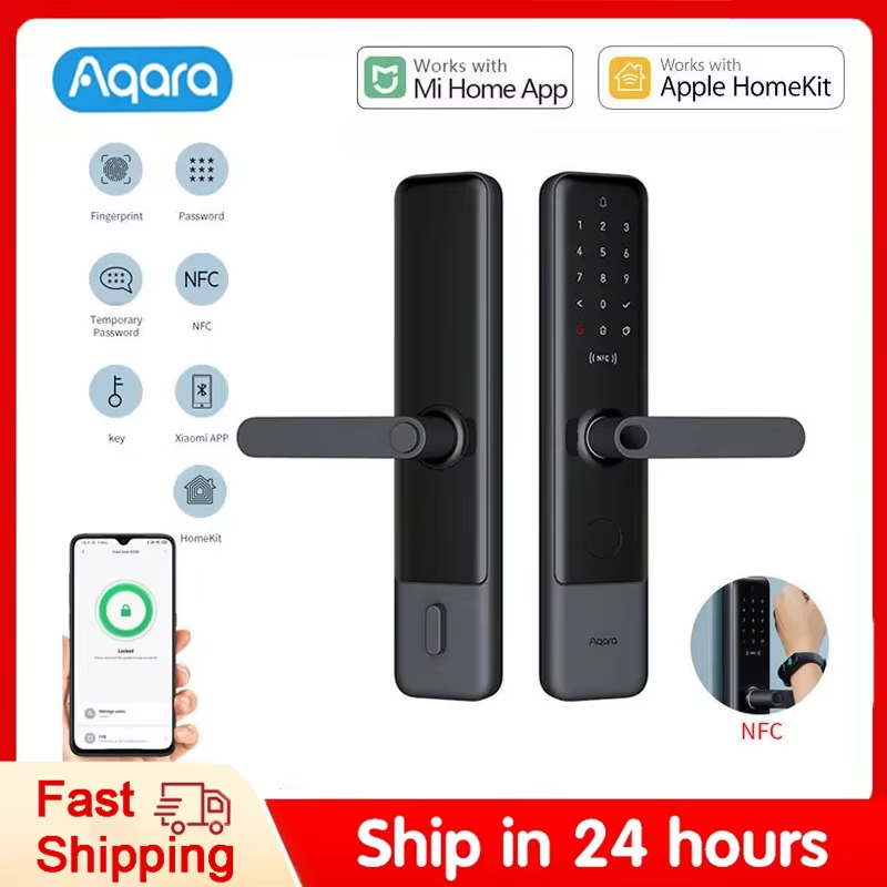 Aqara N200 Smart Door Lock Fingerprint Locks Bluetooth Password NFC Unlock Smart Lock Work with M...